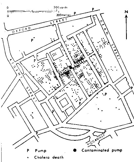 Map Of Victorian London. cholera, Victorian London
